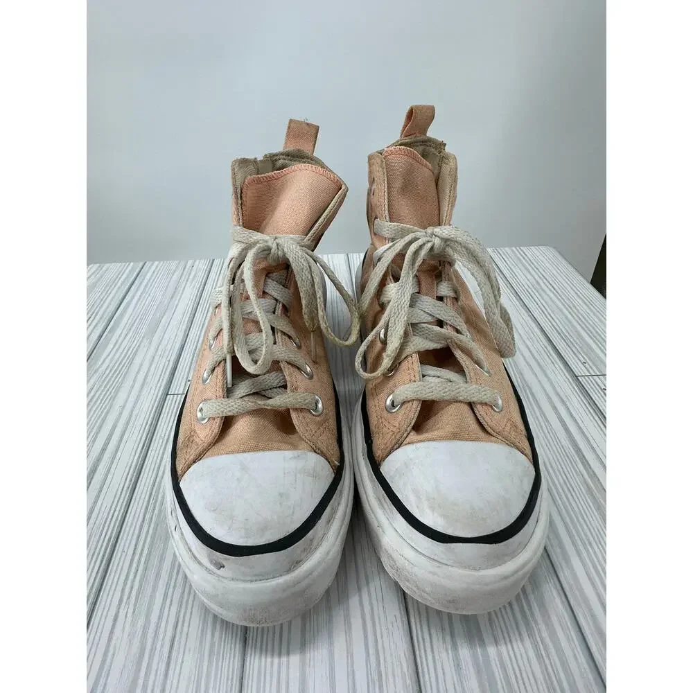 Converse Chuck Lugged Lift Hi Platform Sneaker Coral Canvas Kids‎ Size 4 A03968C